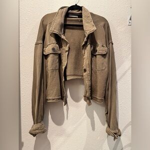 FREE PEOPLE cropped shirt jacket
